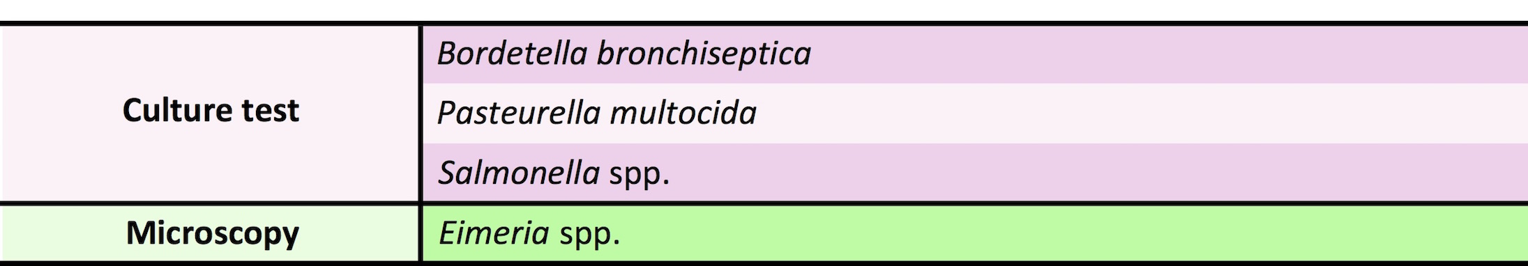 Microbiological monitoring test item for rabbits (all items)